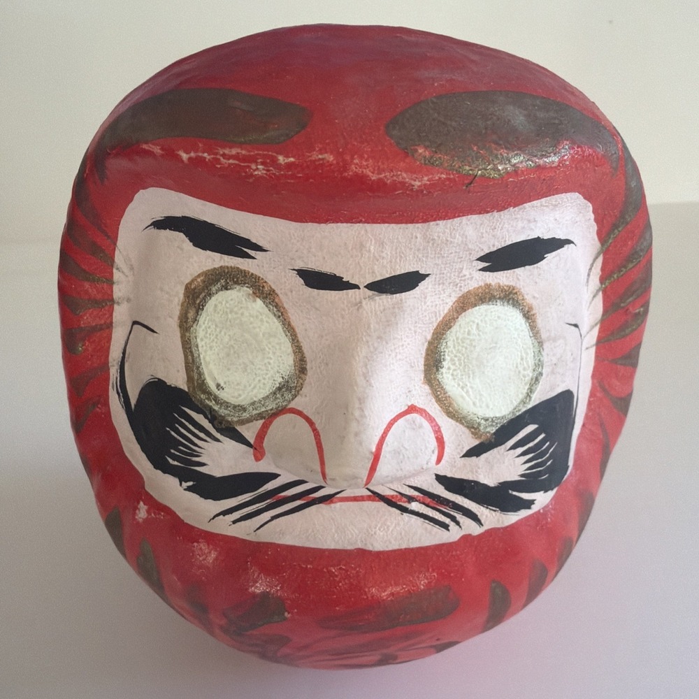 Japanese 6" H Red Daruma Doll Wish Making for Good Fortune Success Made in Japan - Picture 2 of 9